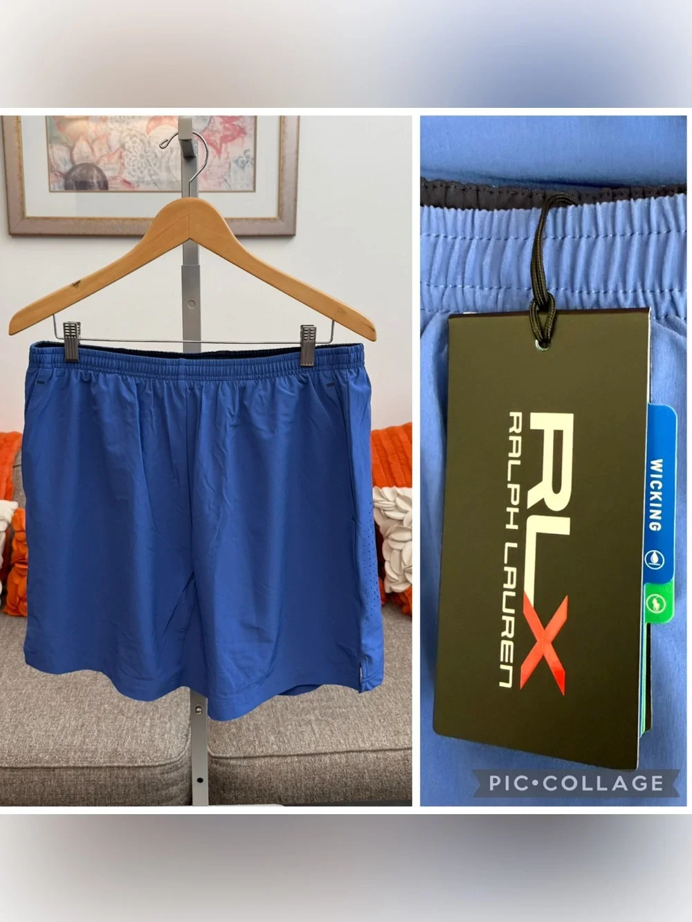 NWT RLX Ralph Lauren Blue Training Golf Shorts Moisture Wicking $89 MSRP